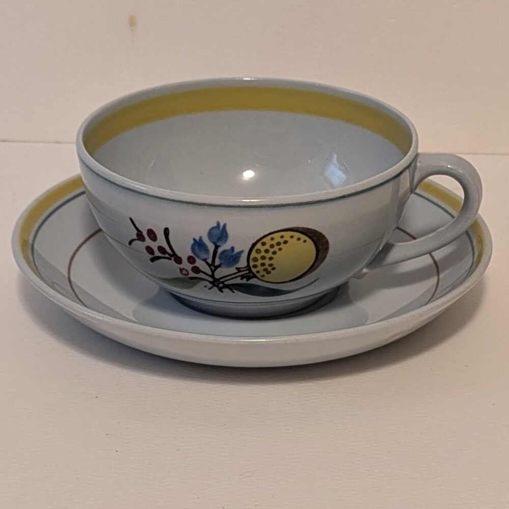 Vintage Handpainted Arabia Finland Windflower Teacup and Saucer